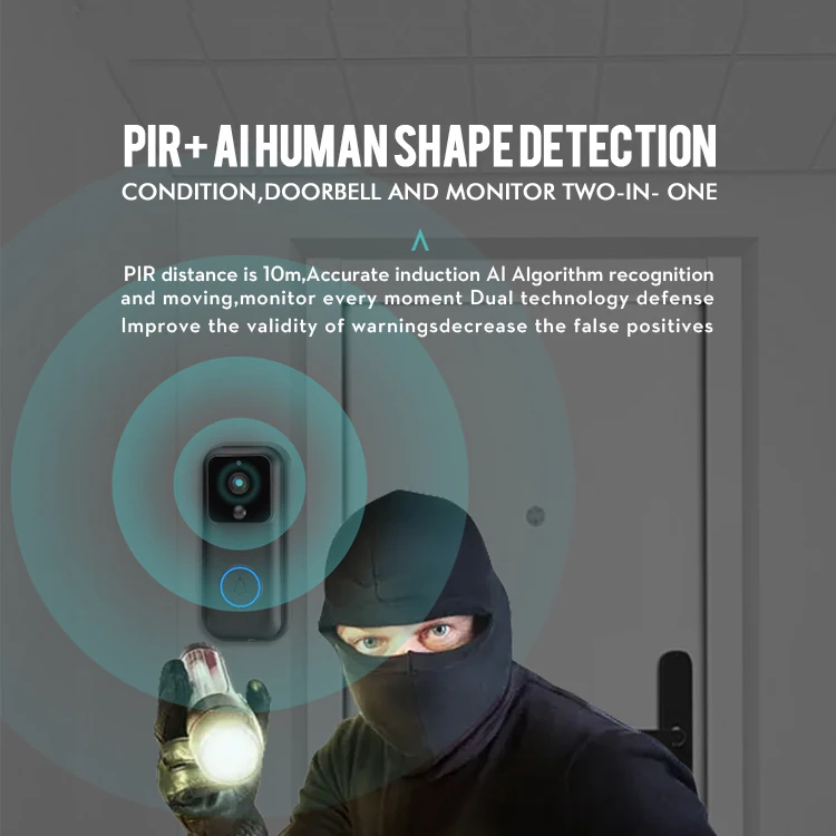 Tuya Smart Video Doorbell Wireless Dual Band WiFi 1080P Home Camera Monitor Intercom Two Way Audio IR Night Vision Door Phone