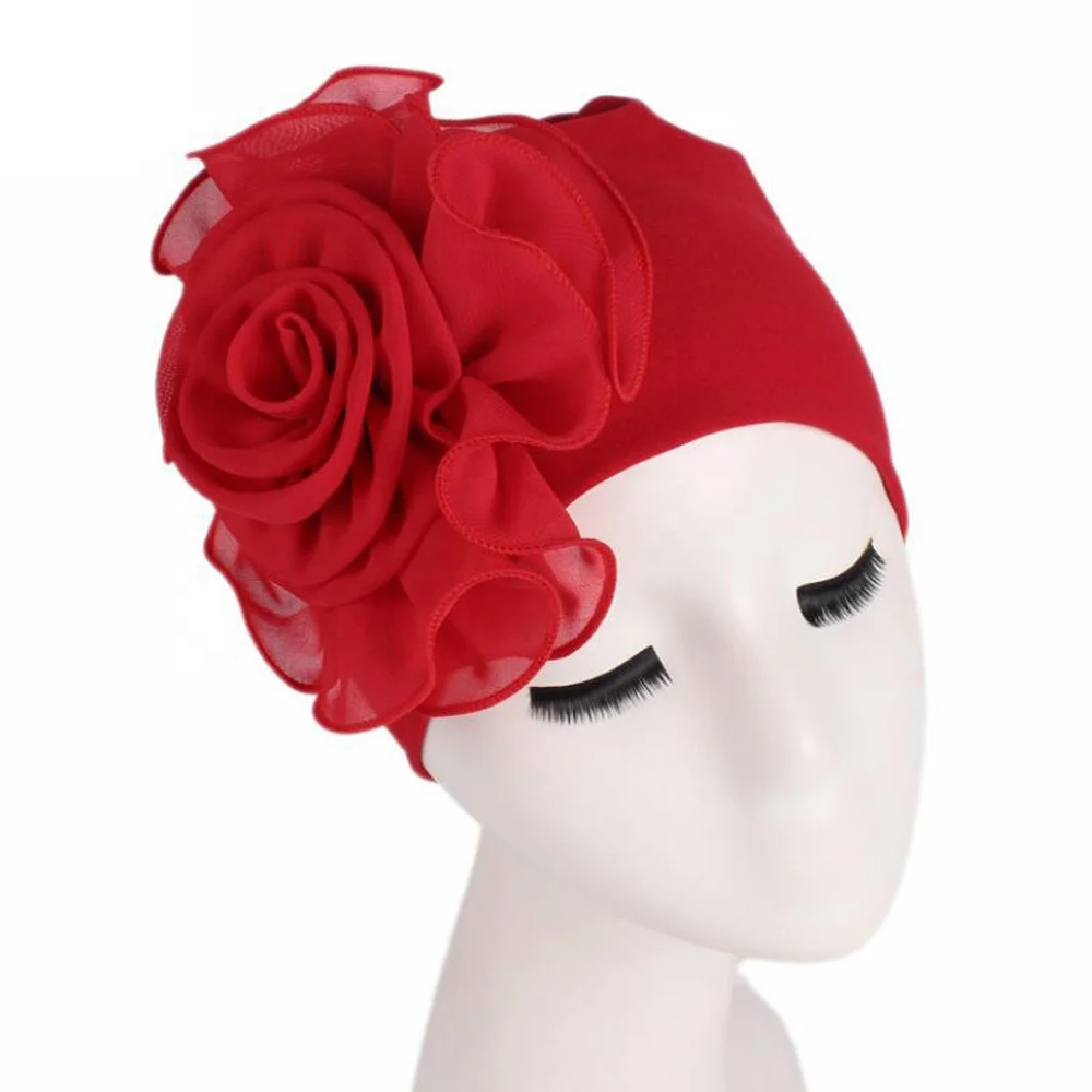 Women Flower Elastic Turban Beanie Head Wrap Chemo Cap Hat