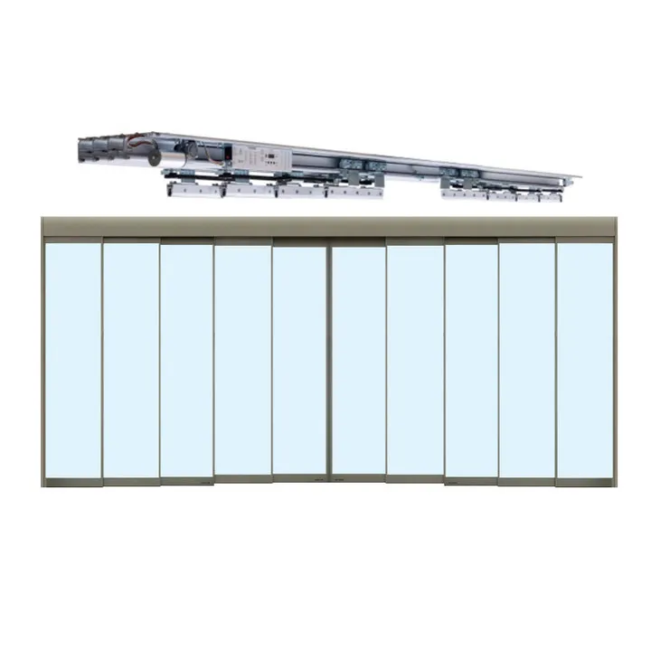 4+1 Two-Way European Style Heavy Duty Automatic Overlap Telescopic Sliding Door Opener