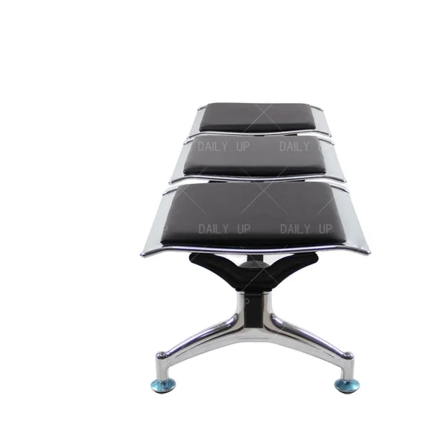 Public Backless Waiting Chair With Cushion Steel Frame Hospital Bench Public Seat For Airport Stadium Bus Station 3 4 Seat