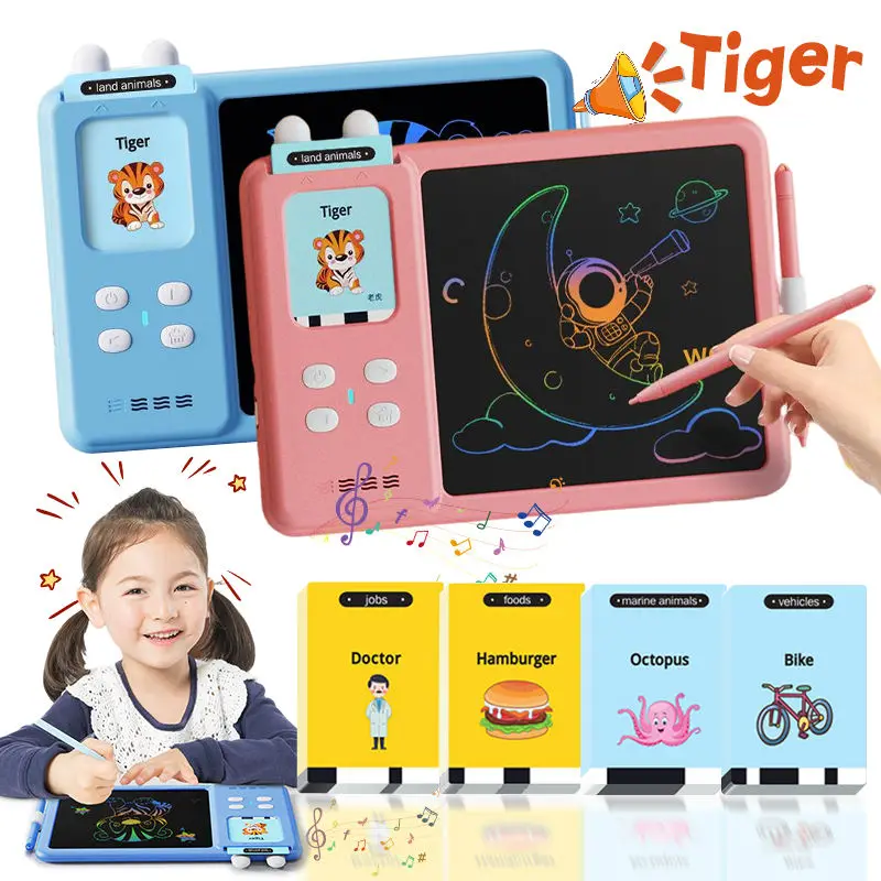 Learning Montessori Toys Speech Therapy Toys Educational 8.5 Inch LCD Writing Tablet for Kids Talking Flash Card