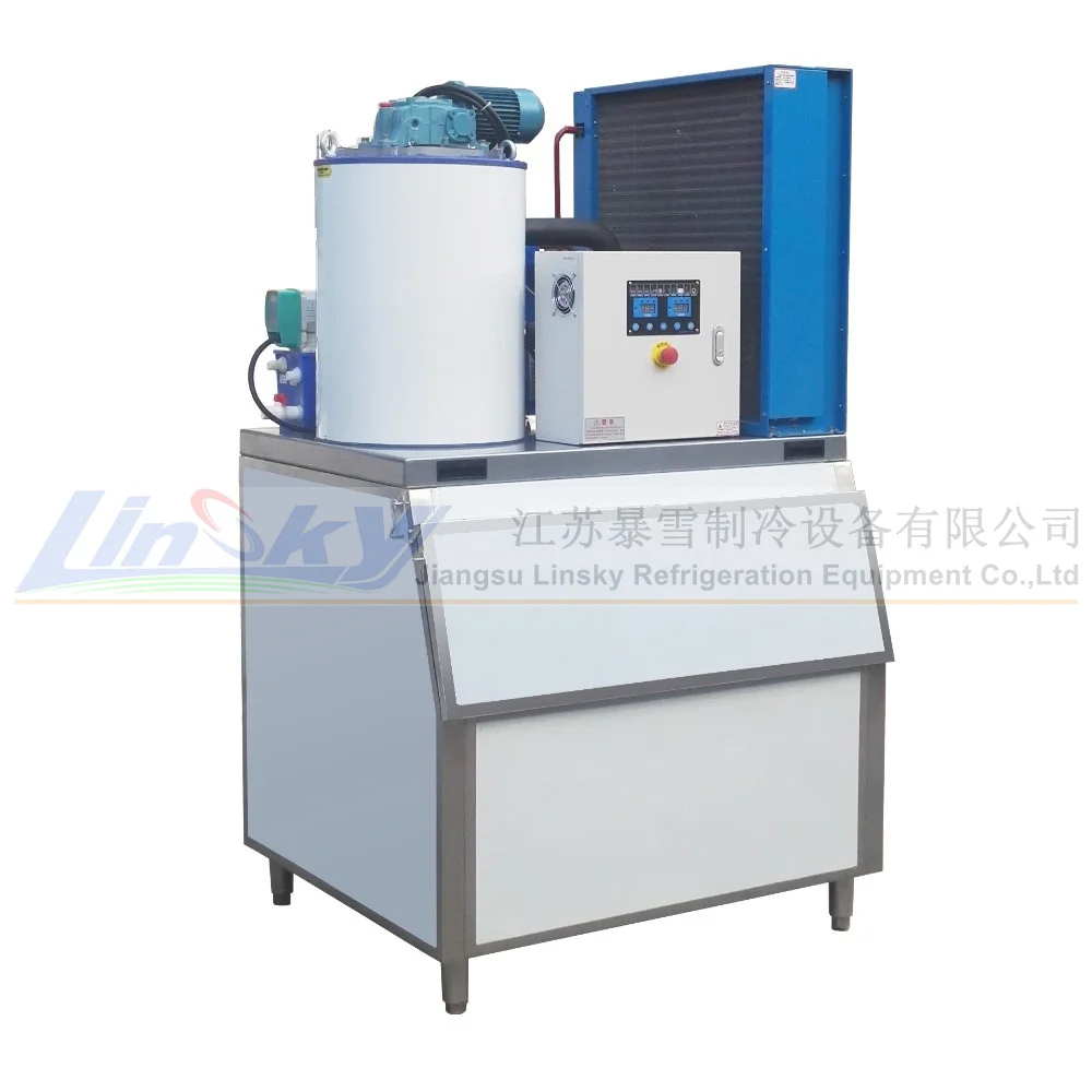 1Ton/24hr Salt flake  ice machine stainless steel evaporator suppliers