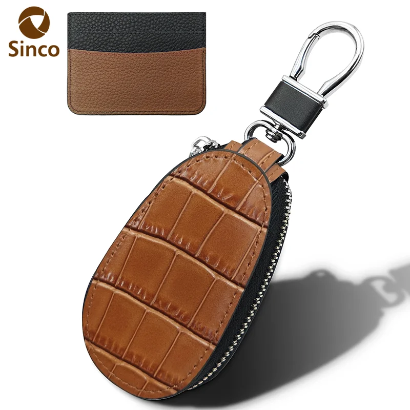 Luxury Crocodile Grain Leather Car Key Case Shockproof Protection Cover For Prius