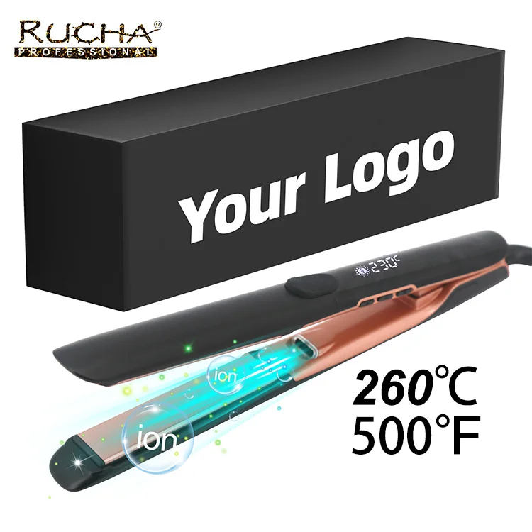 professional salon 500 degree hair straightener Ionic flat iron with custom logo