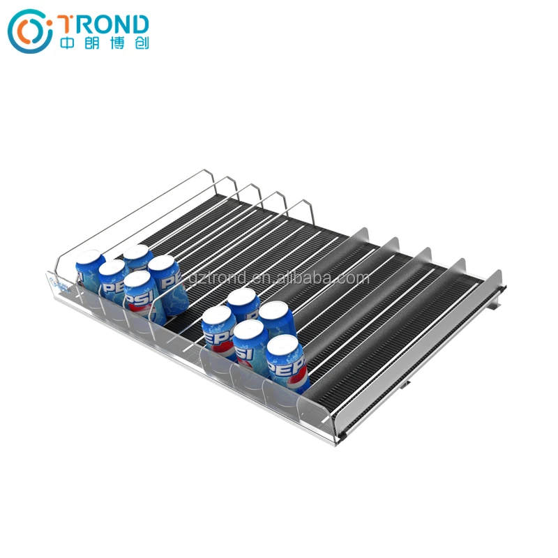 Supermarket shelf Bottle Slider Drink Can Beverage Fridge Divider Pusher Glide Gravity Feed Roller Track shelf system