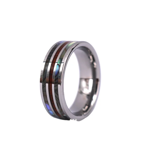Трехрядное Гавайское кольцо Koa из карбида вольфрама (60747824472)