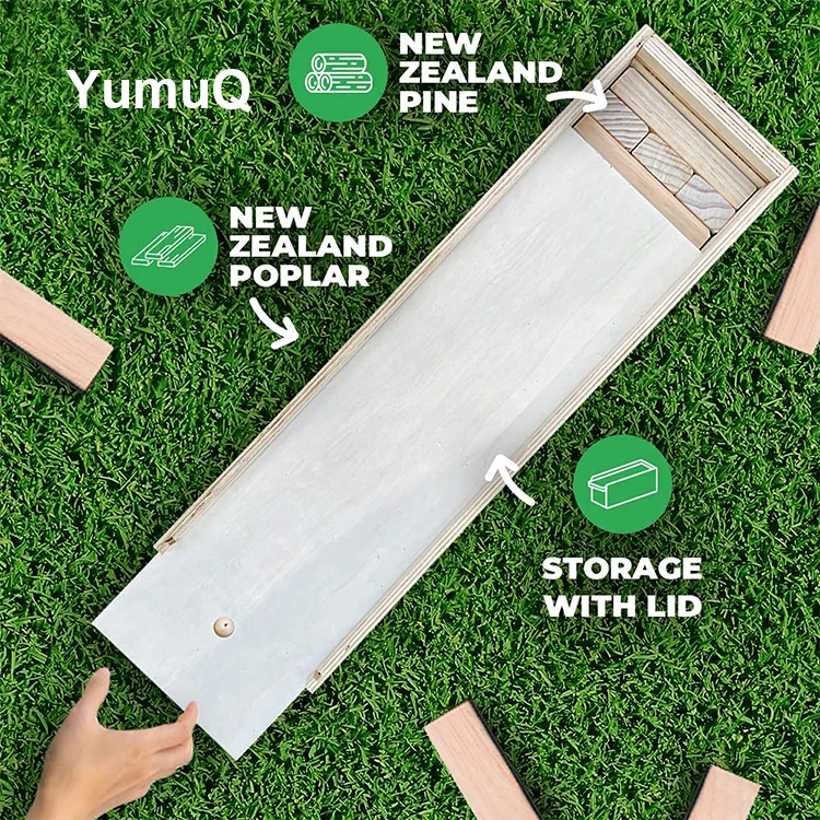 YumuQ Wholesale Wooden Giant Building Toys Tumbling Tower Blocks Stacking Game Pine Wood 54