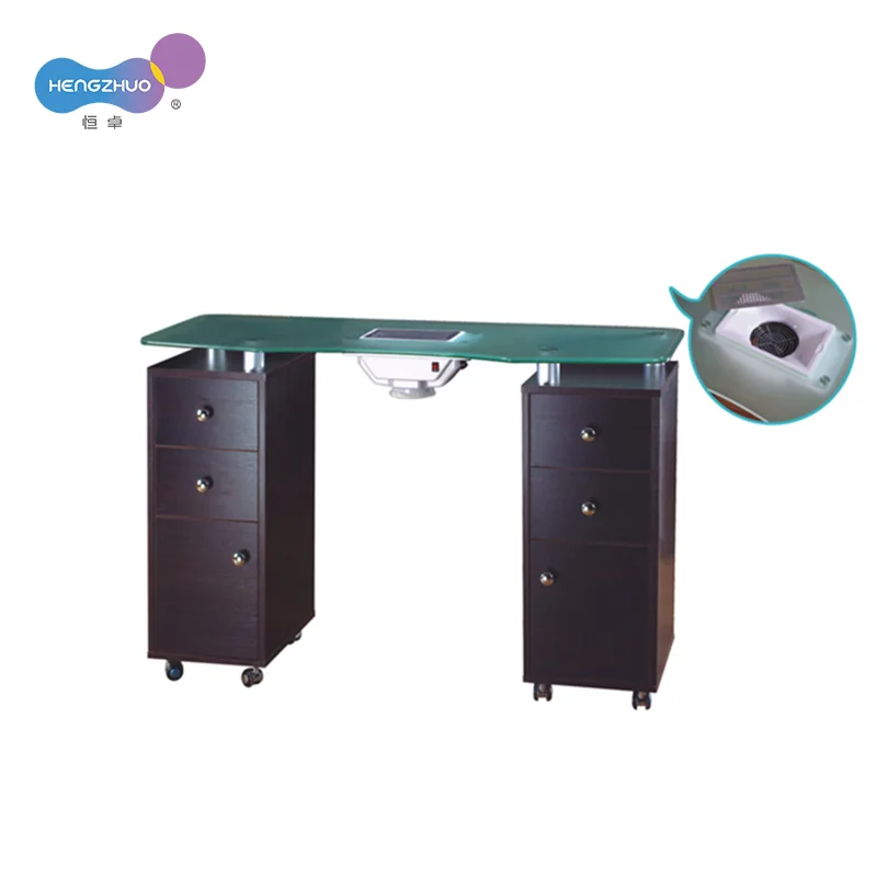 Light Luxury Manicure Table Nail Salon Furniture Pedicure Storage Desk with Double Drawers MDF Modern Durable Vanity Table