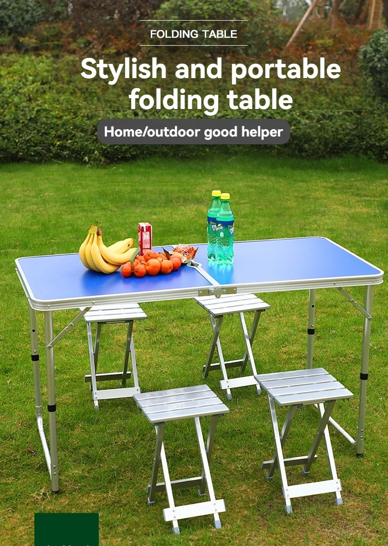 Ultralight Portable Folding Camping Aluminum Alloy Garden Picnic Table Furniture Folding Table Outdoor tableand chairs