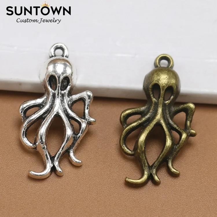 
Suntown Wholesale Vintage Zinc Designer Jewelry Alloy Small Octopus Charm For Bracelet Making Jewelry Finding Kids Accessories 