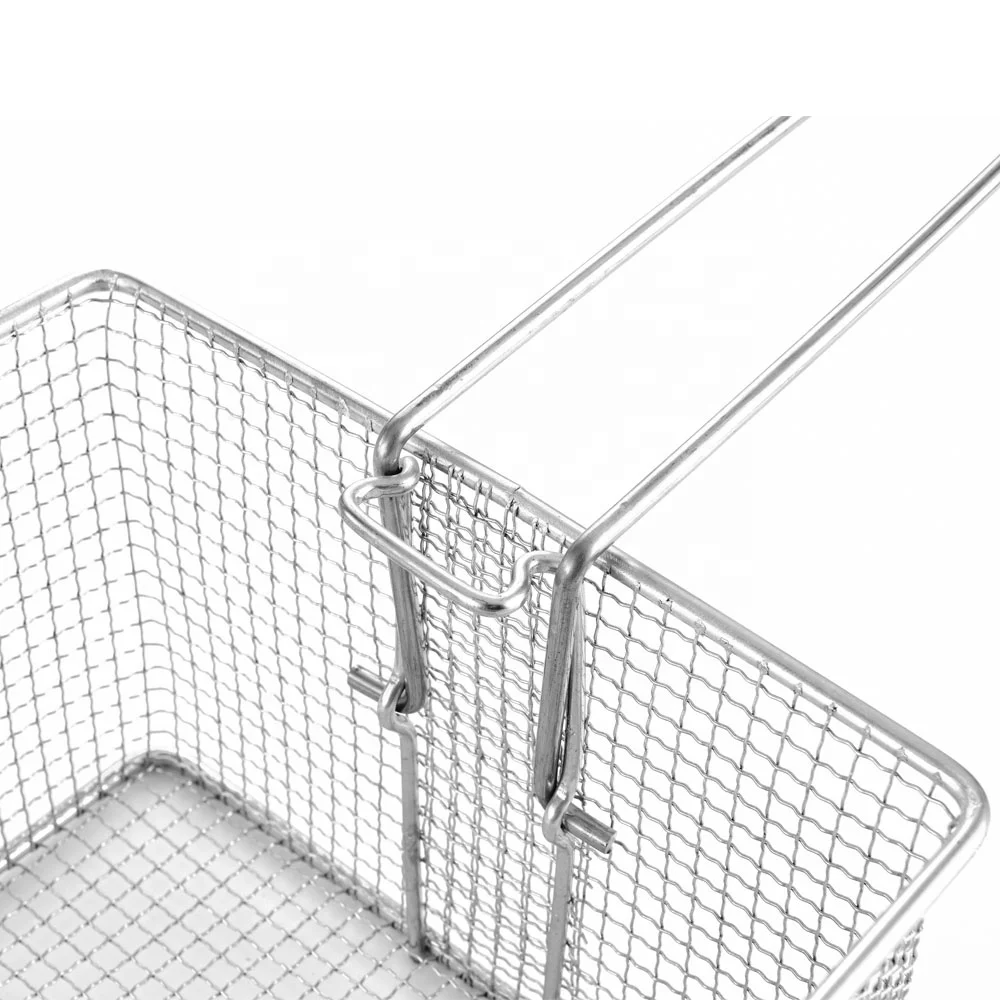 Food Grade 304 Cooking Kitchen Taco Stainless Steel Basket French Fry Air Fryer Non-Stick Fry Basket