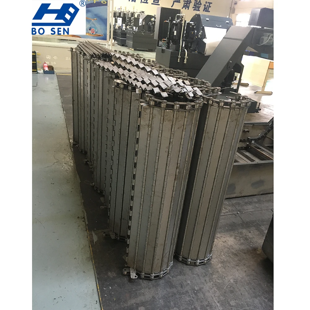 Customized steel scraps conveyor chain hinged conveyor belt chip conveyor belt