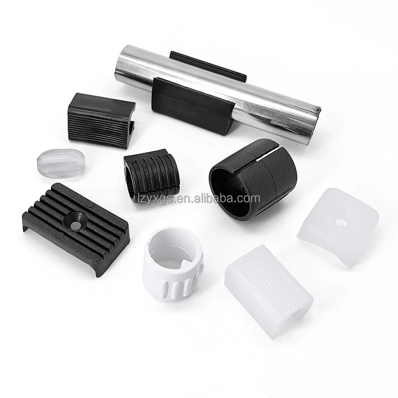 16mm Bow chair foot cover with grain edge and open foot base U-shaped tube clamp buckle type protective cover