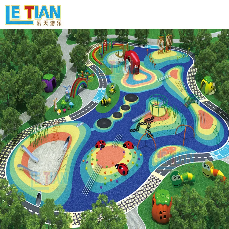
2021 Amusement Park Children Outdoor Playground Equipment with Stainless Slide For Sale 