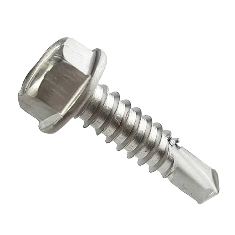 M4.2 M4.8 M5.5 M6.3 #8 #10 #12 #14 Stainless Steel 304 410 Sheet Metal Tek Screws Hex Washer Head Self Drilling Screw