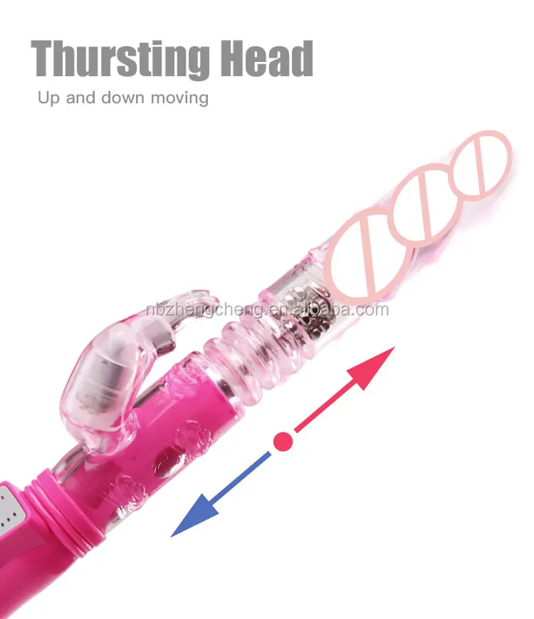 Women G Spot Massager Thrusting Realistic Rotating Head Sex Toy Rabbit Dildo Vibrator