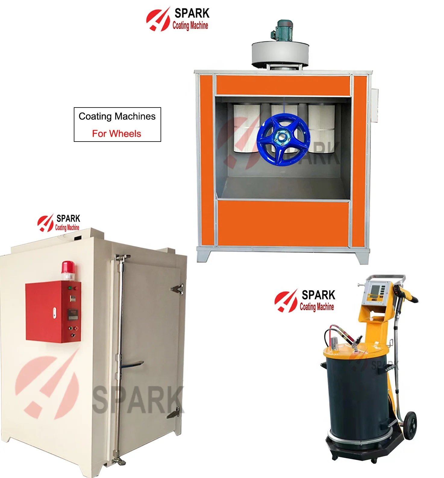 Powder Coating manual electrostatic gun and reciprocator automatic powder gun  super Chrome black Powder coating