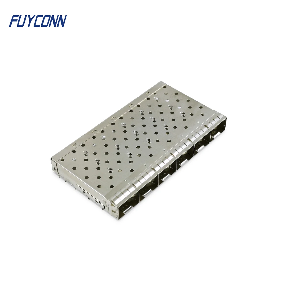 SFP клетка 1x6 портов прямой + соединитель клетки прижимные контакты без света