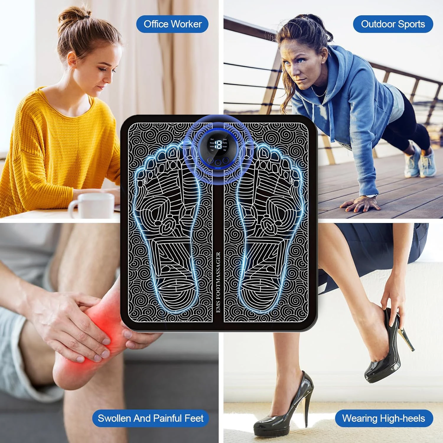 Home Use Folding Portable USB Massage Pad EMS Foot Massager Mat Foot Circulation Device