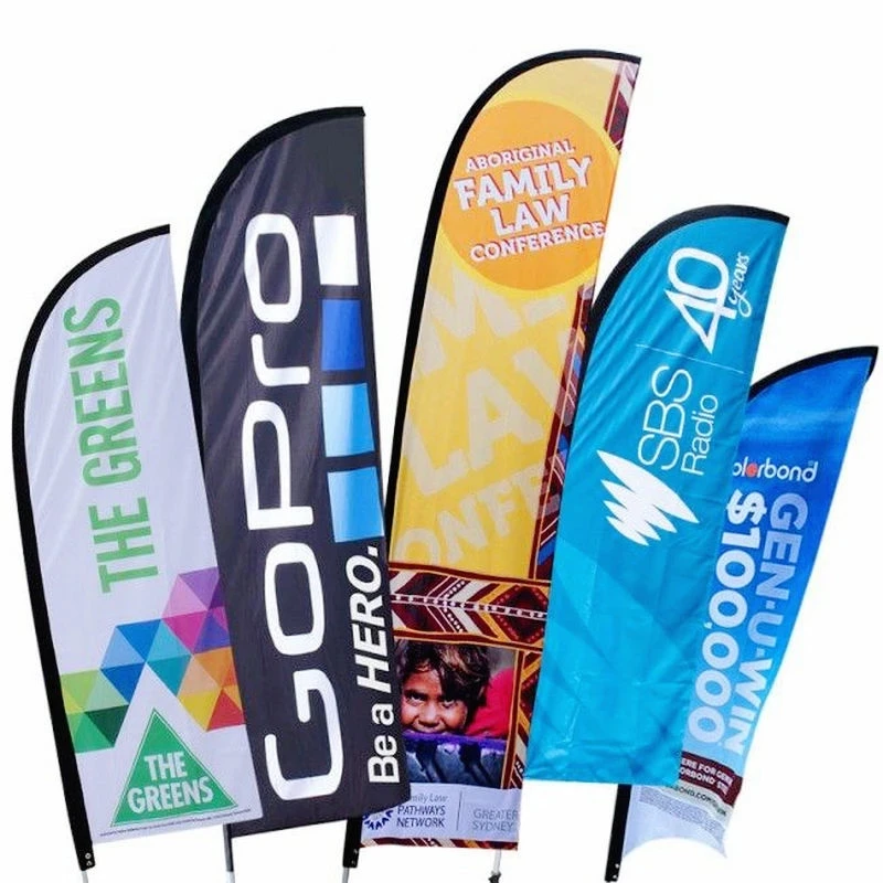 Outdoor Flying Promotion Custom Printed Advertising Outdoor Feather Teardrop Banner Bali Bow Beach Flag