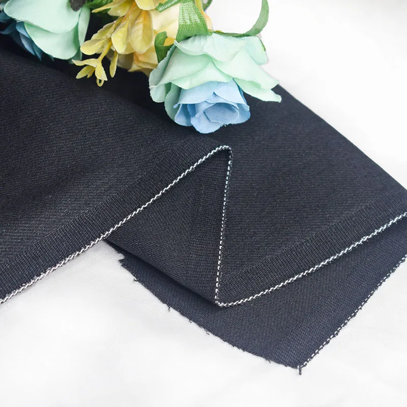 Wholesale 290GSM Elastic Cotton Polyester Twill Spandex Denim Stretch Woven Jeans Fabric Raw Stretch Denim Fabric