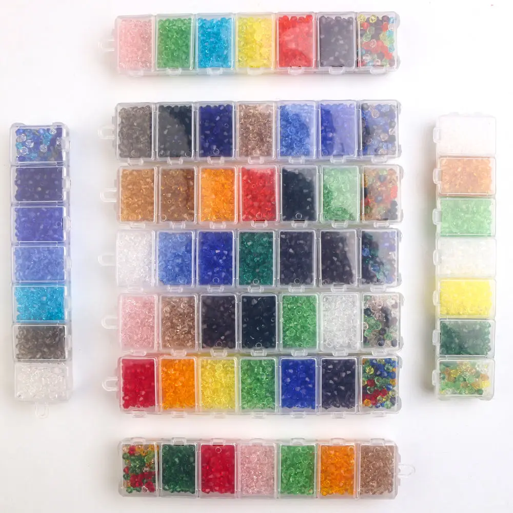 Wholesale 7 Grids Crystal Beads Set 700pcs Color 4mm Czech Loose Glass Beads For Jewelry Making