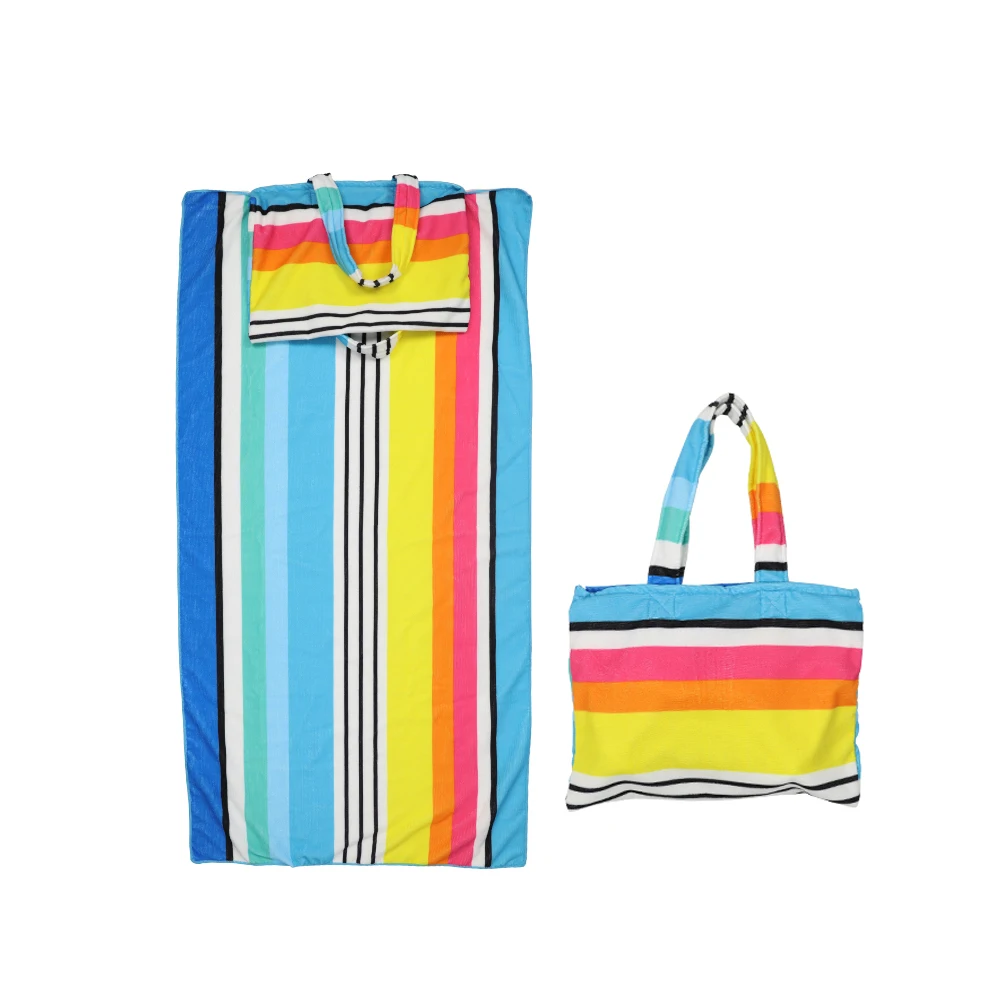 Wholesale summer straw  beach towel with bag