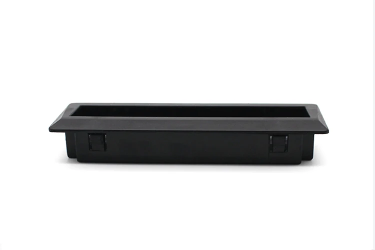 Black ABS Plastic Rectangular Filing Storage Tool Cabinet Embedded Inset Recessed Hidden Invisible Concealed  Pull Handle