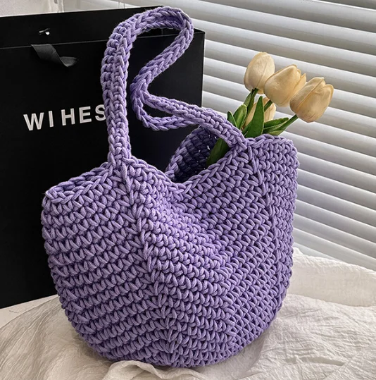 Bride Beach Bag Boho Bride Gift Macrame Bag Cotton Rope Crochet Summer Handbag for women Customize Large Crochet Bags