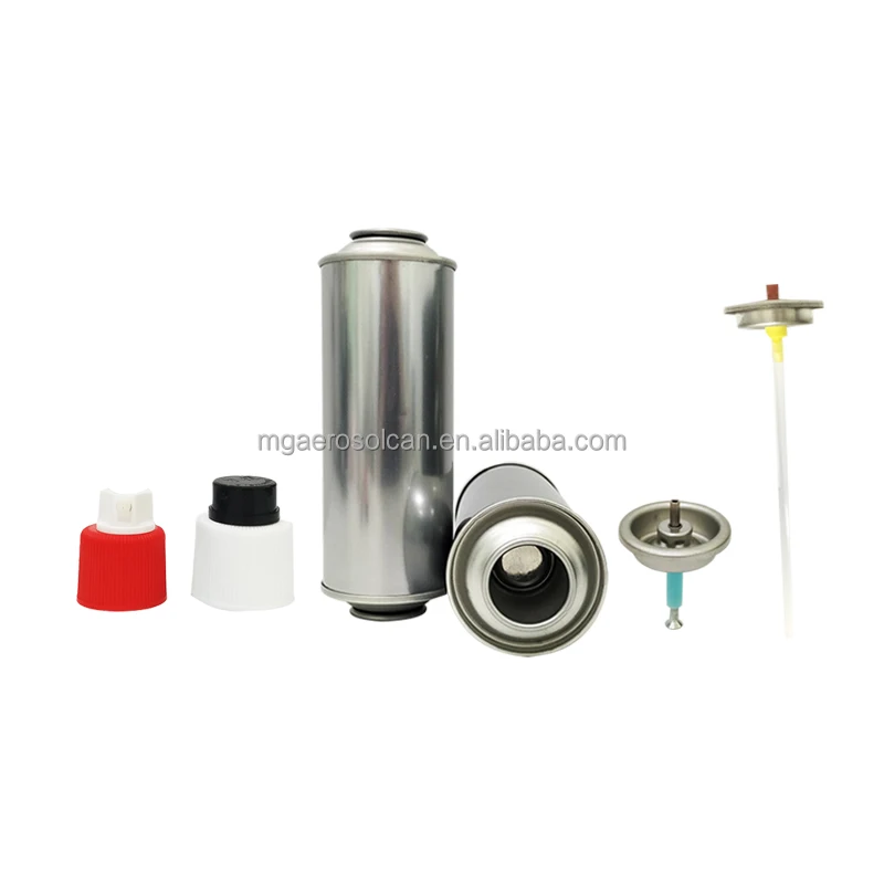 High quality Wholesale 65 mm Empty 2K Aerosol Tinplate Metal Cans with Valve & Actuator for Spray Paint