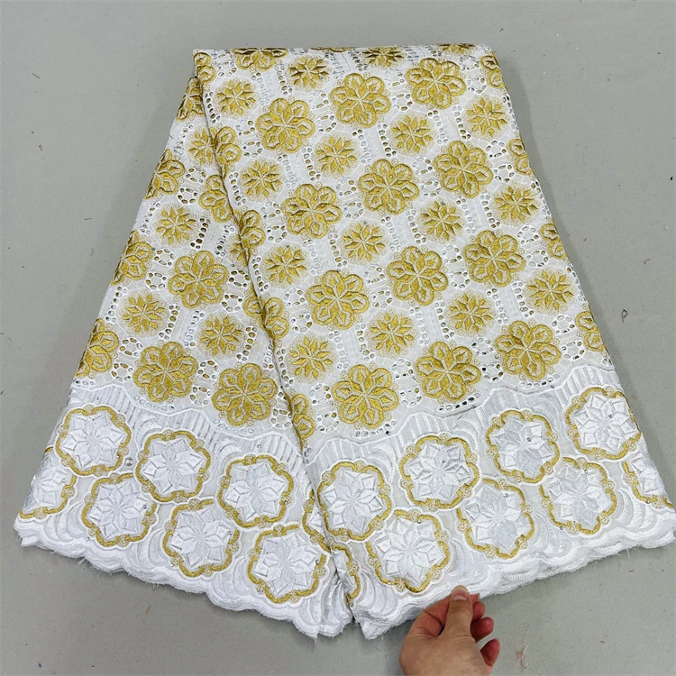 Yipin Latest Swiss Lace Fabric Switzerland Brode 100% Cotton Tissus Swiss Voile Lace