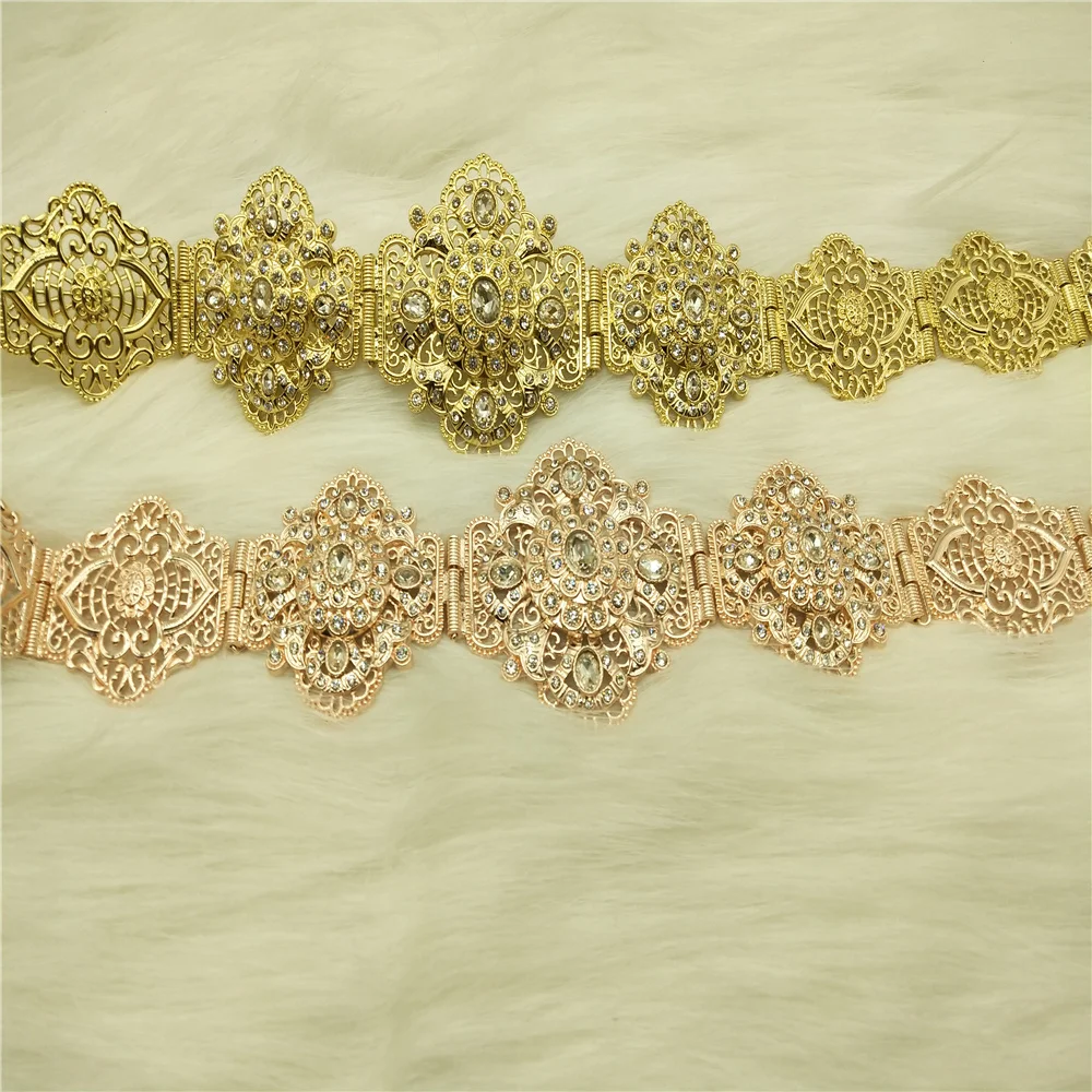 Sunspicems элегантный арабский халат металлическая цепочка на талию для женщин Свадебное платье боди ювелирные изделия золотой цвет марокканский Пояс Регулируемая длина