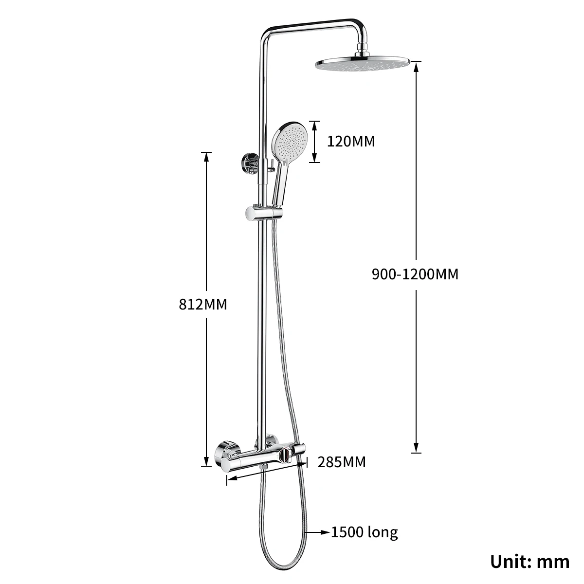 Newly Design chrome polished single handle rain shower spray set bathroom shower faucet set