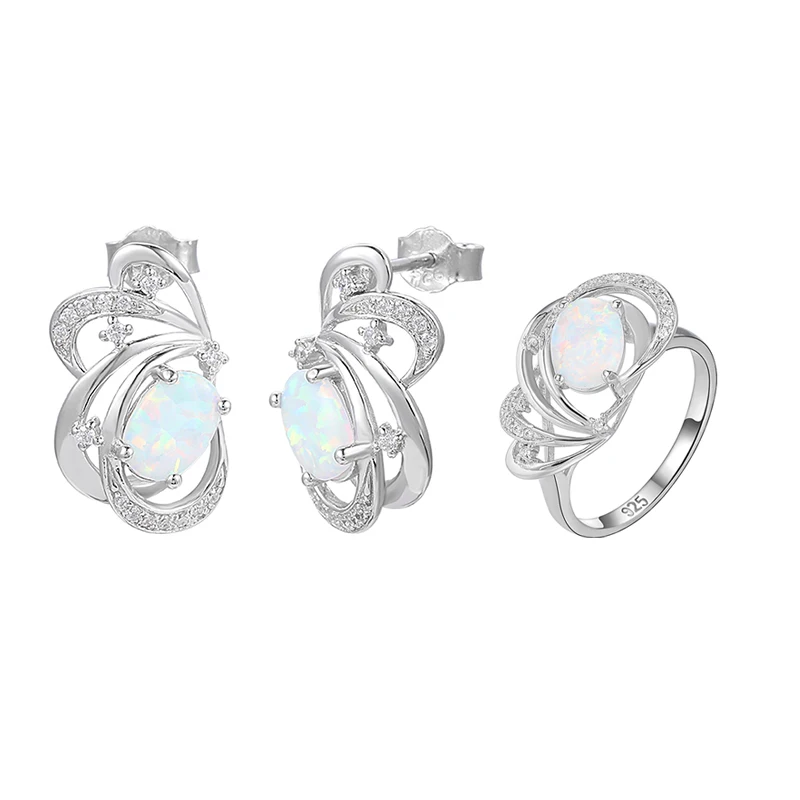 XYOP Volcano Pumice Stone Eternal Night Earrings Ring Jewelry Set