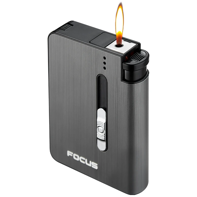 YH026A Metal Cigarette case With Detachable Disposable Lighter Replaceable