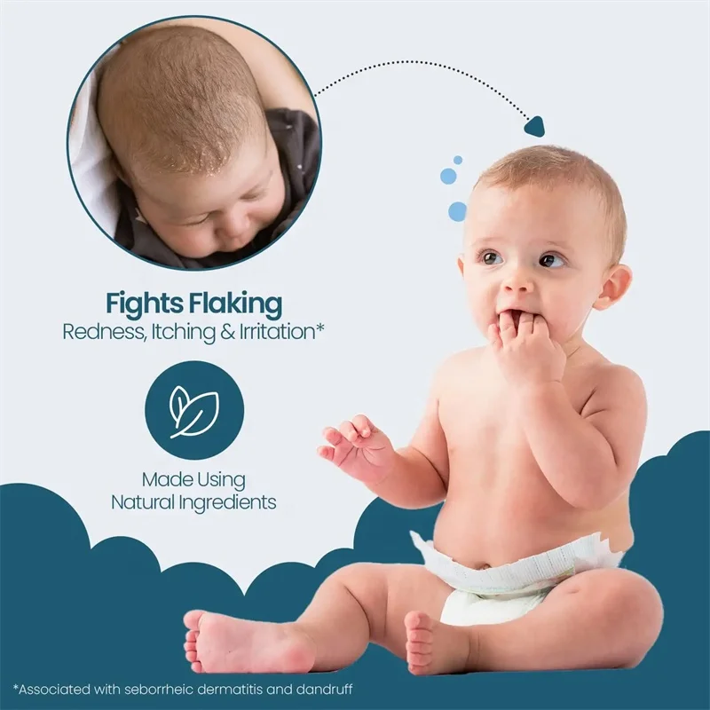 Baby Medicated Shampoo Body Wash With Pyrithione Zinc Camellia Licorice Root Extract For Dandruff Seborrheic Dermatitis Relief