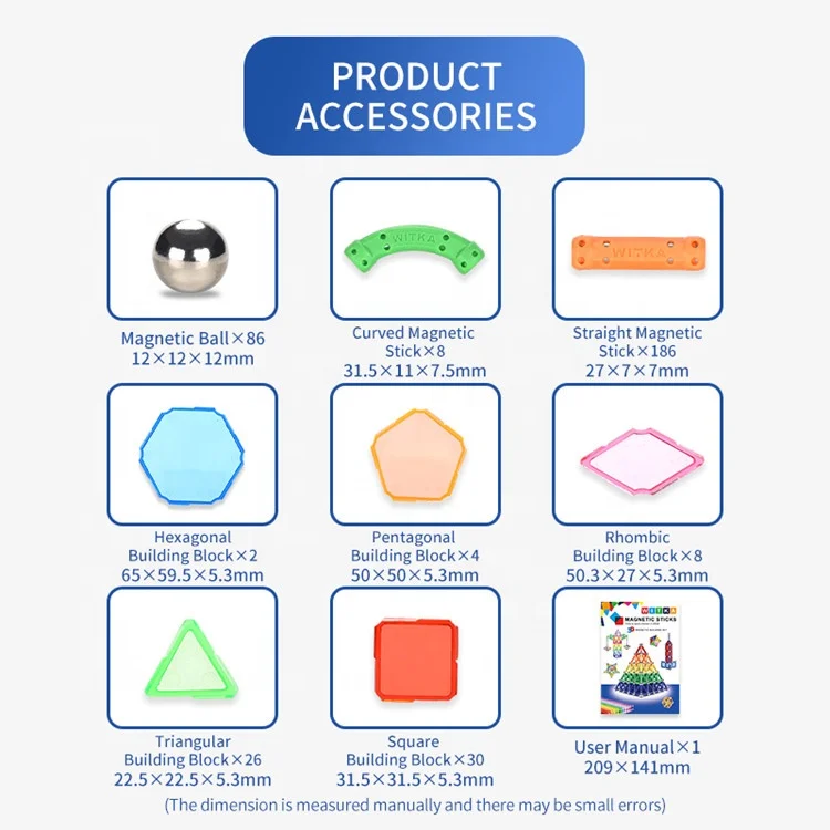 
Deformed 3D 27mm Toy Plastic Magnetic Sticks Building Blocks For Kids 