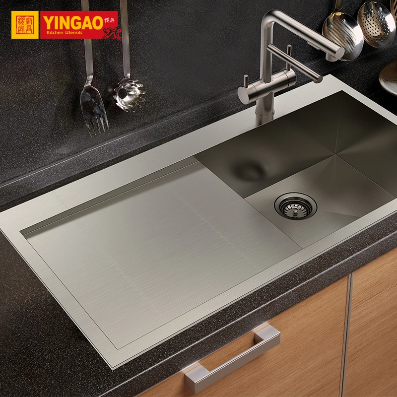 High quality multi-function 304stainless steel farmhouse handmade kitchen sink hand made kitchen sink