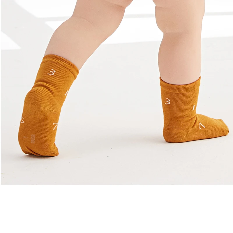 
Latest Morandi Color Number Design Boy And Girl Kids Cotton Socks 