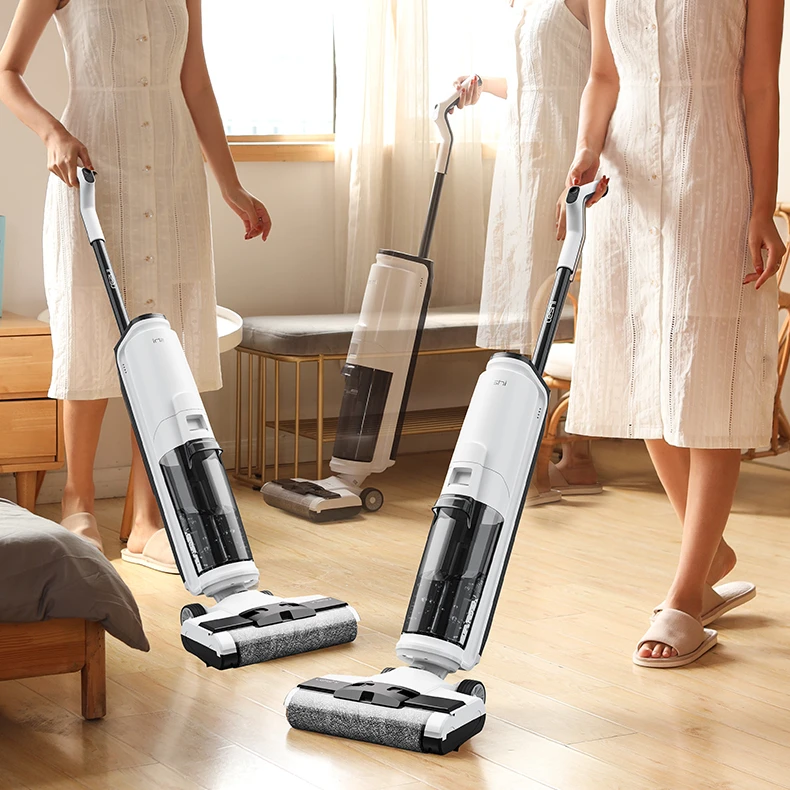 wet dry vacuum cleaner sweeping mopping self cleaning wood tile hard floor carpet floor 3 in 1 clean method