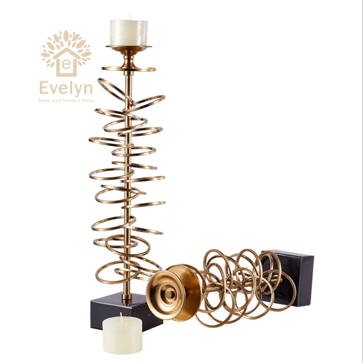 Luxurious newest design gold large metal tall table big candle stand holder for wedding table decor