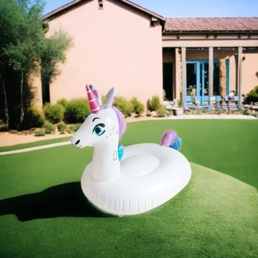Inflatable outdoor PVC unicorn floating animal theme pool entertainment water toys Floating mattresses and water toys