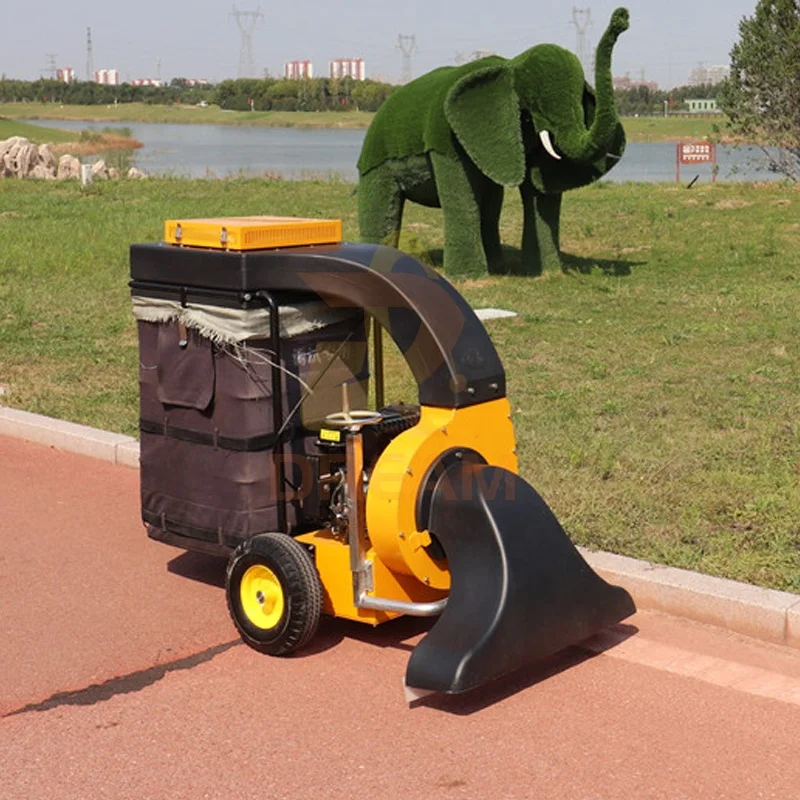 Hand push leaf cleaning sweeping machine leaves collecting machine