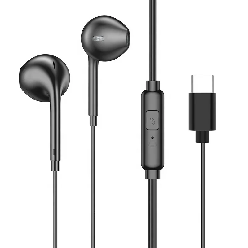 Factory wholesale wired headphones for oppo vivo flat head type c Round head