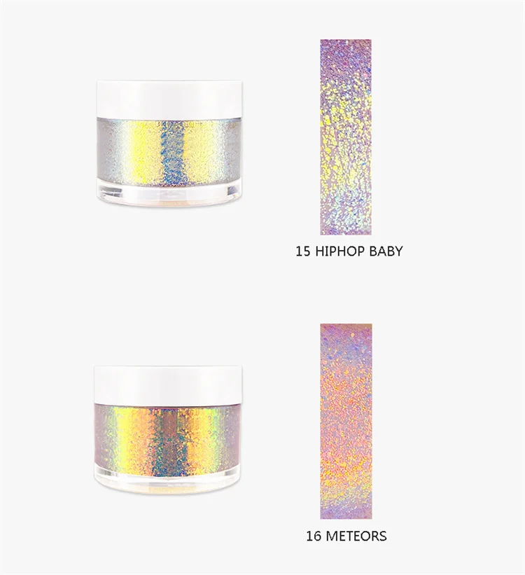 Sparkling Girls Biodegradable Light Blue Platinum Lip Gel Glitter Chunky Reflective UV Body Chameleon Glitter Gel For Kids Hair