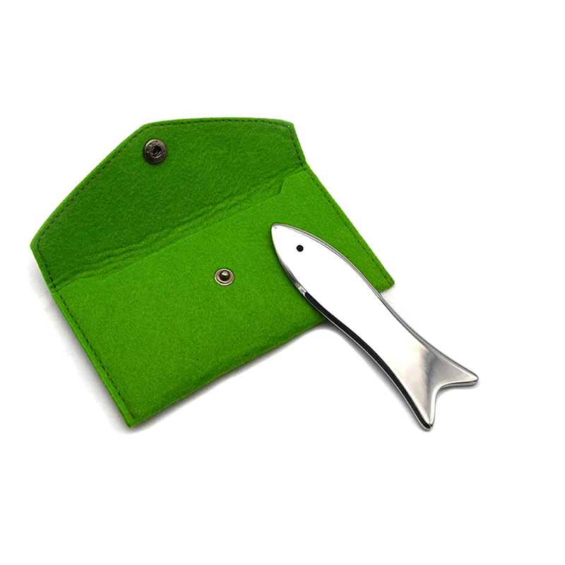 Fish-shaped Facial Massage Stainless Steel Guasha Scraper Facial Massage Gua Sha Tool Face Lift Anti-Aging Skin