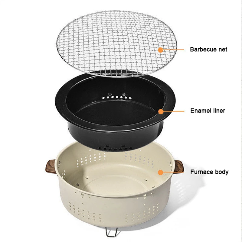 Outdoor Picnic Oven Foldable Courtyard Barbecue Stove Stainless Steel Charcoal Oven Multifunctional Barbecue Grill