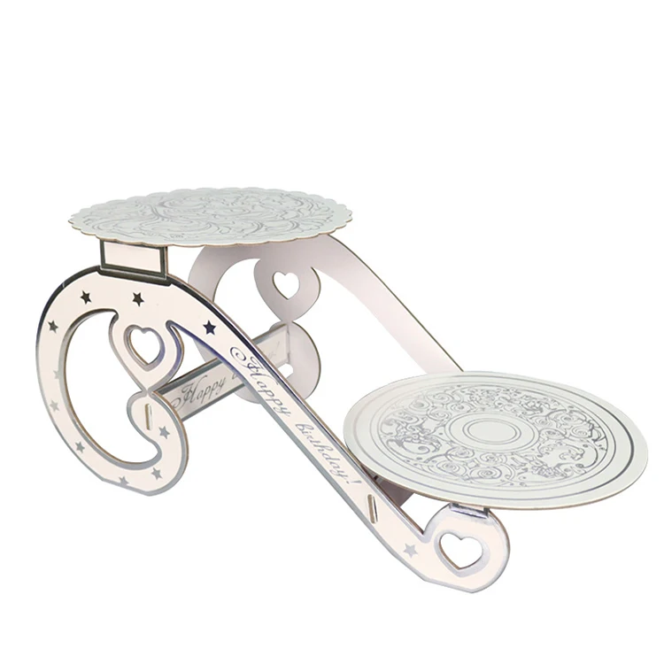 New environmentally friendly thickened European-style double-layer dessert table paper cake stand for birthday party wedding