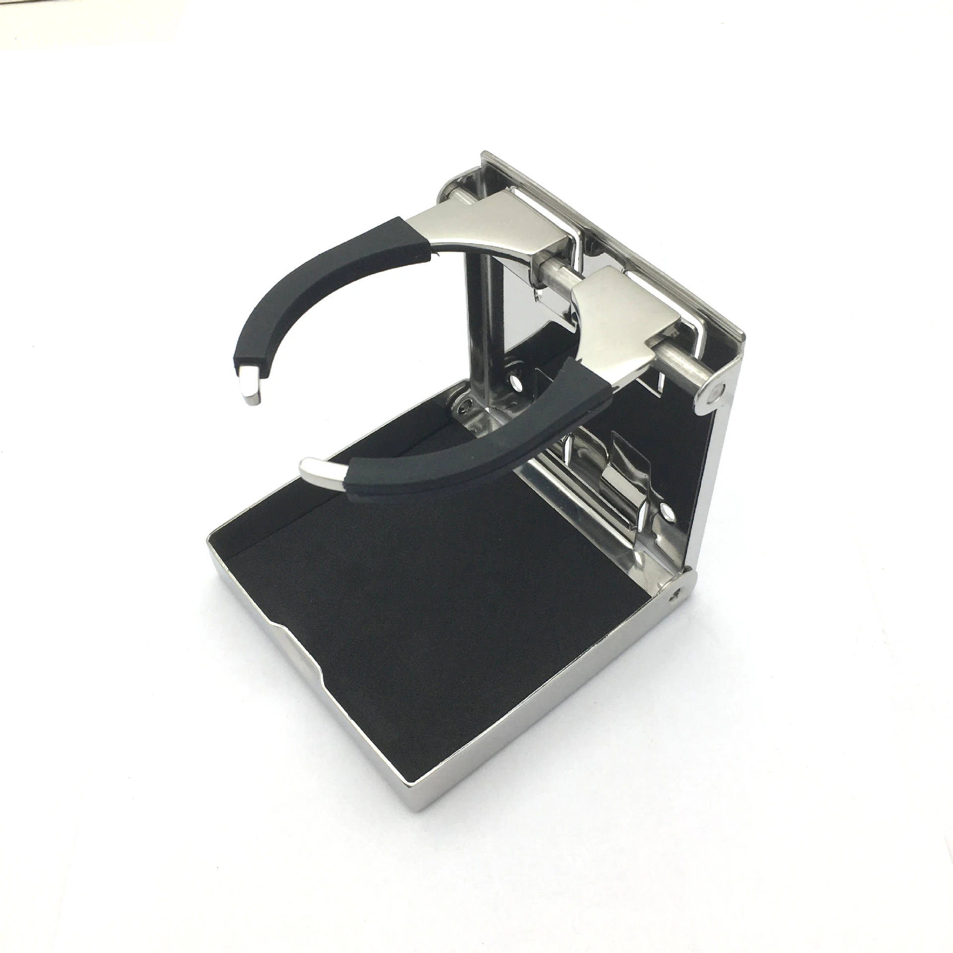 Stainless Steel Fold Cup Holder Adjustable Organizer Stowing Tidying Black Plastic Drink Holder For Car Boat Yacht Accessory