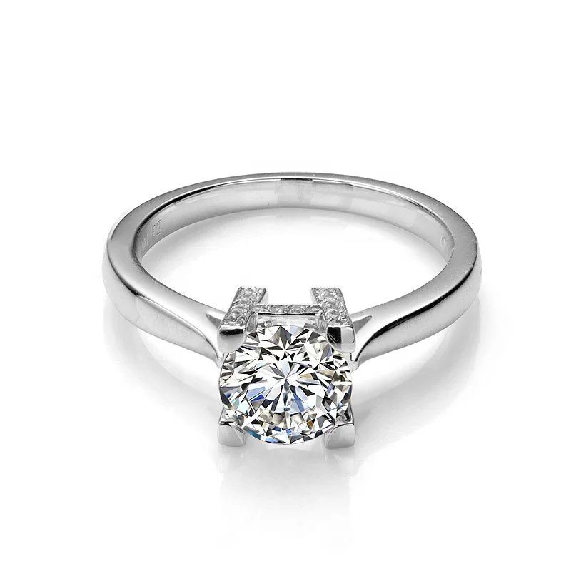  925Ssterling серебряное кольцо с буквой H закрепкой в форме буквы asscher Муассанит поставщик ювелирных изделий оптовая цена Заводская